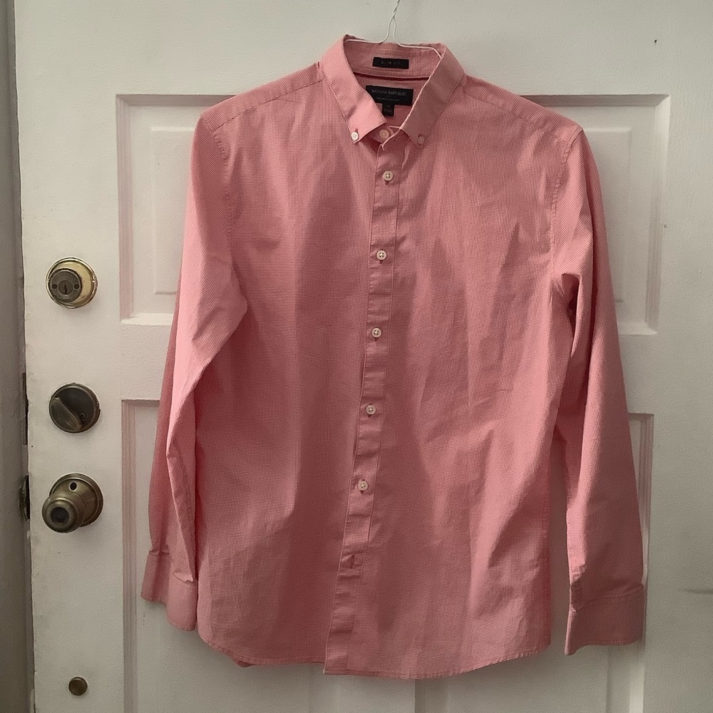 Banana Republic Checkered Button Down Performance Shirt